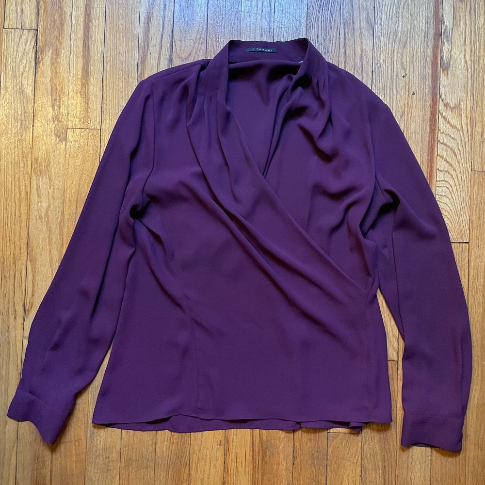 T Tahari Wrap Effect Blouse